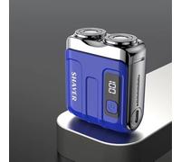 Electric Shaver, self-Grinding Mode, Ultra-Long Battery Life of 60 Days, Dual-Ring Magnetic Suction, Intelligent Digital Display, car Razor, Men's Valentine's Day Gift (Blue)