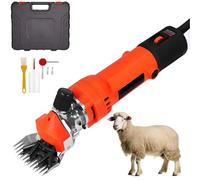 Electric Sheep Clippers, 850W Sheep Shears with 6-Speed Adjustment & Professional 13 Teeth Blade, Stainless Steel Blade Electric Wool Shears for Goats Cattle Farm Livestock Red 9 Teeth