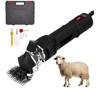 Electric Sheep Clippers, 850W Sheep Shears with 6-Speed Adjustment & Professional 13 Teeth Blade, Stainless Steel Blade Electric Wool Shears for Goats Cattle Farm Livestock Black 9 Teeth