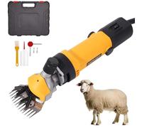 Electric Sheep Clippers, 850W Sheep Shears with 6-Speed Adjustment & Professional 13 Teeth Blade, Stainless Steel Blade Electric Wool Shears for Goats Cattle Farm Livestock Yellow 13 Teeth