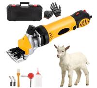 Electric Sheep Clippers, 900W Wool Shears with 6-Speed Adjustment & Professional 13 Teeth Blade, Stainless Steel Blade Electric Sheep Shears for Goats Cattle Farm Livestock Yellow