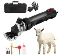 Electric Sheep Clippers, 900W Wool Shears with 6-Speed Adjustment & Professional 13 Teeth Blade, Stainless Steel Blade Electric Sheep Shears for Goats Cattle Farm Livestock Black