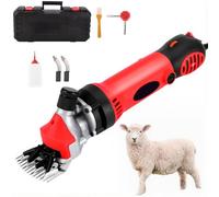 Electric Sheep Goat Shearing Machine 900W, Electric Sheep Shears with 6-Speed Transmission, Professional Sheep Shearing Clipper for Shaving Sheep, Goats, Cattle & Farm Pet red