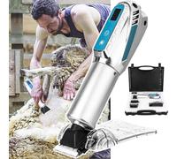 Electric Sheep Shearing Clippers 200w 2000mah Professional Goats/Alpaca/Cats/Dogs Pets Grooming Clippers-5 Speed&45mm Magnetic Blade&Positioning Comb&Bracket&Storage Box,Low Noise,Silver