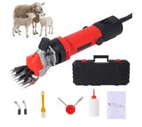 Electric Sheep Shears, 850W Heavy Duty Livestock Clippers with 6 Speed Settings, 9/13-Tooth Blade, 3200 RPM Professional Wool Shearing Machine for Sheep, Cattle & Alpacas red 9-Teeth