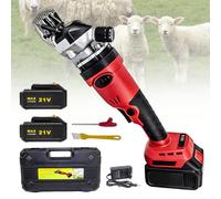 Electric Sheep Shears with 2 Batteries, 500W Cordless Clippers for Heavy Duty Goat Alpaca Grooming, Low Noise 13-Tooth Blade Professional Livestock Shearing Set