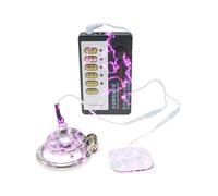 Electric Shock Chastity Lock 9-Hole Breathable Flat Chastity Device with Massage Patch Electric Shock Set Male Training Masturbation Sex Toy