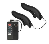 Electric Shock Finger Sleeve， Vibration Double Finger Sex Toys， Finger Vibrator Women Adult Sex Toys,Mini Vibrator with Vibrations Clitoral G-Spot Nipple Butterfly Vibrators for Women Couples Black