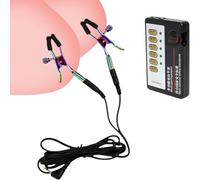 Electric Shock Nipple Clamps Clip Electric Nipple Clamps Nipple Jewelry Non Piercing Adjustable Current Level Suitable for Ladies Own Use and Flirting with Adult Couples Style