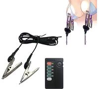 Electric Shock Nipple Clamps for Pleasure Sex,Non-Piercing Nipple Jewelry, Pleasure Toy for Adults Role Play Game,Suitable for Ladies Own Use and Flirting with Couples Sweater Yoga D06, Blue