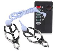 Electric Shock Nipple Clip, Nipple Clamps, Adjustable Current Level Electric Electrostimulation Nipple Breast, Enhancer Clitoris Clamp Suitable for Ladies Flirting Adult Sex Toys with Couples