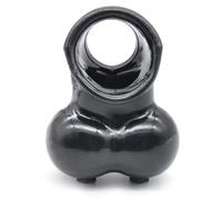 Electric Shock Scrotum and Penis Ring Male Chastity Cage Penis Ring Scrotum Stretcher Restraint Adult Male Sex Toys (Black, Without Power)