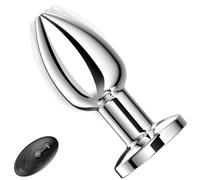 Electric Shock Vibrating Butt Plug, Estim Metal Anal Plug Men Male Prostate Massager Anal Sex Toys with 10 Vibrating & 6 Electric Shock Modes, Remote Control