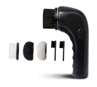 Electric Shoe Cleaner Brush, Electric Shoe Polisher Brush Shoe Shiner Dust Cleaner Portable USB Leather Cleaner Care Kit for Leather Shoes Sneaker, Dull Black
