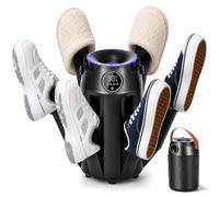 Electric Shoe Dryer, 6 Arms Boot Dryer, UV Deodorizing/Adjustable Timing 3/6/9 Hr, 48°c Constant Temperature, Glove & Boot Warmer, Olding Design & Quick Drying for Shoes, Glove, Hat, Sock, Ski Boot