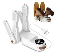 Electric Shoe Dryer, Shoe Heater, Shoe Warmer, Foot Warmer, Glove Dryer, Foldable Ski Boot Dryer with Timer, 4 Holders, 360° Rotatable, for Shoes, Gloves