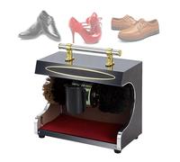 Electric Shoe Polisher With Induction & Dual Brush - Commercial Grade For Hotel, Office, Bank Quick Shine & Dust Removal Stainless Steel Build(B)