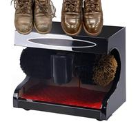 Electric Shoe Shine Machine - Automatic Polishing with Soft & Stiff Bristle Brushes, Dust Removal, Oiling, Polishing, Rubber Anti-Slip Feet for Home & Office