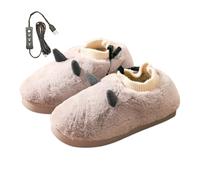 Electric shoes, comfortable plush shoes, heating rotates for women, USB inner shoes, comfortable and thermal for the home, office, dormitory, travel for interior, bedroom, the