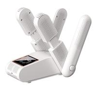 Electric Shoes Dryer, Boot Dryer Shoe Dryer with Double V bracket, LED Touch Screen and Timer, 55℃ Constant Temperature, Foldable Portable Dryer Quick Drying for Shoes Boots Gloves white whi