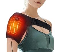 Electric Shoulder Heating Pad, 5V2A USB Powered Shoulder Support, Adjustable Strap Brace for Muscle Soreness and Injury Recovery, Portable Power Pocket Fits Men and Women Left or Right