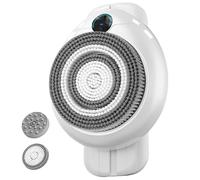 Electric Shower Back Scrubber, Wall Mounted Exfoliating Brush with 2 Heads & 3-Speed Adjustment, LED Display 18Cm Rotating Brush Plate Up Adjustable and Down, Automatic Electric Back Scrubber for Home