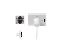 Electric Shower Ceiling Pull Cord Switch - 45 Amp Double Pole Isolator with Neon Indicator, White