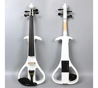 Electric Silent Violin 4/4 Natural Wood W/Case+bow Cable For Students, Beginners Aldult Full Size Violin (Color : White)