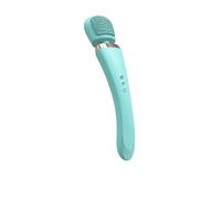 Electric silicone shower brush, rechargeable waterproof back rub bath massage brush, household SPA (Green)