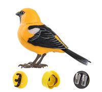 Electric Singing Chirping Robot Bird Toy, Sound & Motion Activated Interactive Bird Figurine Battery Operated, 2025 New Funny Robot Birds for Kids Indoor Desk Garden Decor (Yellow)