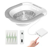 Electric Sitz Bath for Toilet, Sitz Bath Hemorrhoids Postpartum Care Foldable Perineal Soaking Baths Over The Toilet Seat for Women Men Portable Sitz Bath Kit with Flush Fits Most Toilets Deeper Bowl