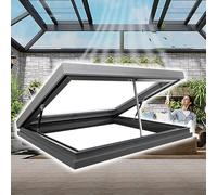 Electric Skylight Window with Remote Control Smart Roof Window for Homes Emergency Exit Window with Rain Sensor Electric Basement Door (LxW 95x80cm/37.4x31.5in)