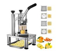 Electric Slicing Machine Electric Vegetable Slicer Electric Vegetable Cutter, Manual Fruit and Potato Cutter with 4 Blades, 9 mm, 12 mm, French Fries Cutter, Apple Corer, Blade, Non-Slip Fee