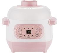 Electric Slow Cooker Stew Pot, 1L Ceramic Liner, 6 Cooking Modes, 24H Timer, Mini Multifunctional Cooker for Stew, Ramen, Pasta, Soup, Porridge