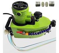 Electric Small Glass Edging Machine with 8 Diamond Wheels Straight Round Bevel Edge Trimmer Grinder, Portable Glass Edge Grinder, Speed: 8000r/min (Green)