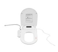 Electric Smart Bidet Seat with Temperature Display Heated Toilet Warm Air Dryer Temp Controlled Wash Adjustable Water Built-in LED Light Bringing Cozy Using Experience and Elegant Living Atmosphere