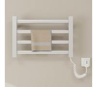 Electric Smart Heated Towel Rack, Vertical Wall-Mounted Electric Radiator with 55°C Constant Temperature, Prevent Burns, Bathroom Towel Warmer, Flat Panel Heated Towel Rail