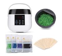 Electric Smart Waxing Heater Professional Home Hair Removal Kit Wax Warmer with Beans Papers Applicator Sticks for Legs, Face, Body (White)
