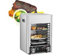 Electric Smokeless Indoor Grill, Portable Countertop Oven with 800℃ Adjustable Temperature and 10-Minute Timer for Home Cooking and BBQ