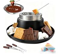 Electric S'Mores Maker & Chocolate Fondue Set, 4 Forks