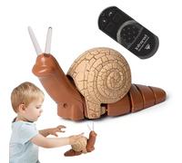 Electric Snail Toy - Realistic Crawling Design, Interactive Electronic Companion, Remote Control Animal Vehicle, Safe Play Construction | For Kids Christmas Birthday Surprises Halloween Party Fun