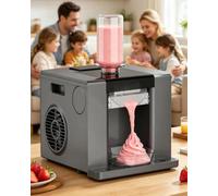 Electric Snow Cone Maker, Automatic Snowflake Ice Machine, Fast Shaved Ice Maker, Food-Grade Stainless Steel, 350W, 1-Minute Cooling for Home and Commercial Use