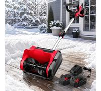 Electric Snow Shovel, 2×4.0Ah Batteries, 12.6-Inch Path for Snow