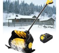Electric Snow Shovel, Cordless Snow Removal, 16-Inch Clearing Width, 33-Foot Throw Distance, Adjustable Ergonomic Handle for Easy Clearing of Driveways and Porches