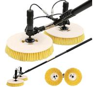 Electric Solar Panel Cleaning Brush, Adjustable Pole for PV System, Water-fed Kit for Easy Glass Dust Removal, Extendable Telescopic Tool