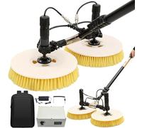 Electric Solar Panel Cleaning Brush with Dual Disc Sprayer Telescopic 3.5M/5.5M/7.5M Pole Essential Roof Cleaning Tool for Efficient Solar Maintenance and Performance Opt