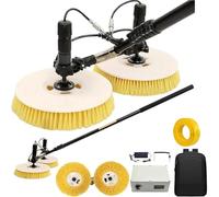 Electric Solar Panel Cleaning Brush with Telescopic Pole and Water Spray