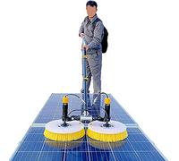 Electric Solar Panel Cleaning Brush with Telescopic Rod and Automatic Water Sprayer for Efficient Maintenance