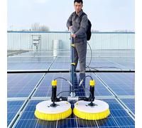 Electric Solar Panel Cleaning Machine, Double Head Telescopic Rod, Automatic High Density Rotary Brush and Water Fed Kit for Efficient Cleaning