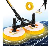 Electric Solar Photovoltaic Panel Cleaning, Solar Panel Cleaning Machine with Rotating Brush Head Double Head Photovoltaic Panel Cleaning Brush 13ft Telescopic Water(Mains Electricity,3.5M)